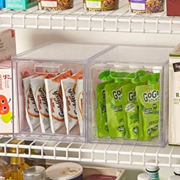 STORi Audrey Stackable Clear Plastic Organizer Drawers | 2 Piece Set | 6.75-Inch - Picture 4 of 7